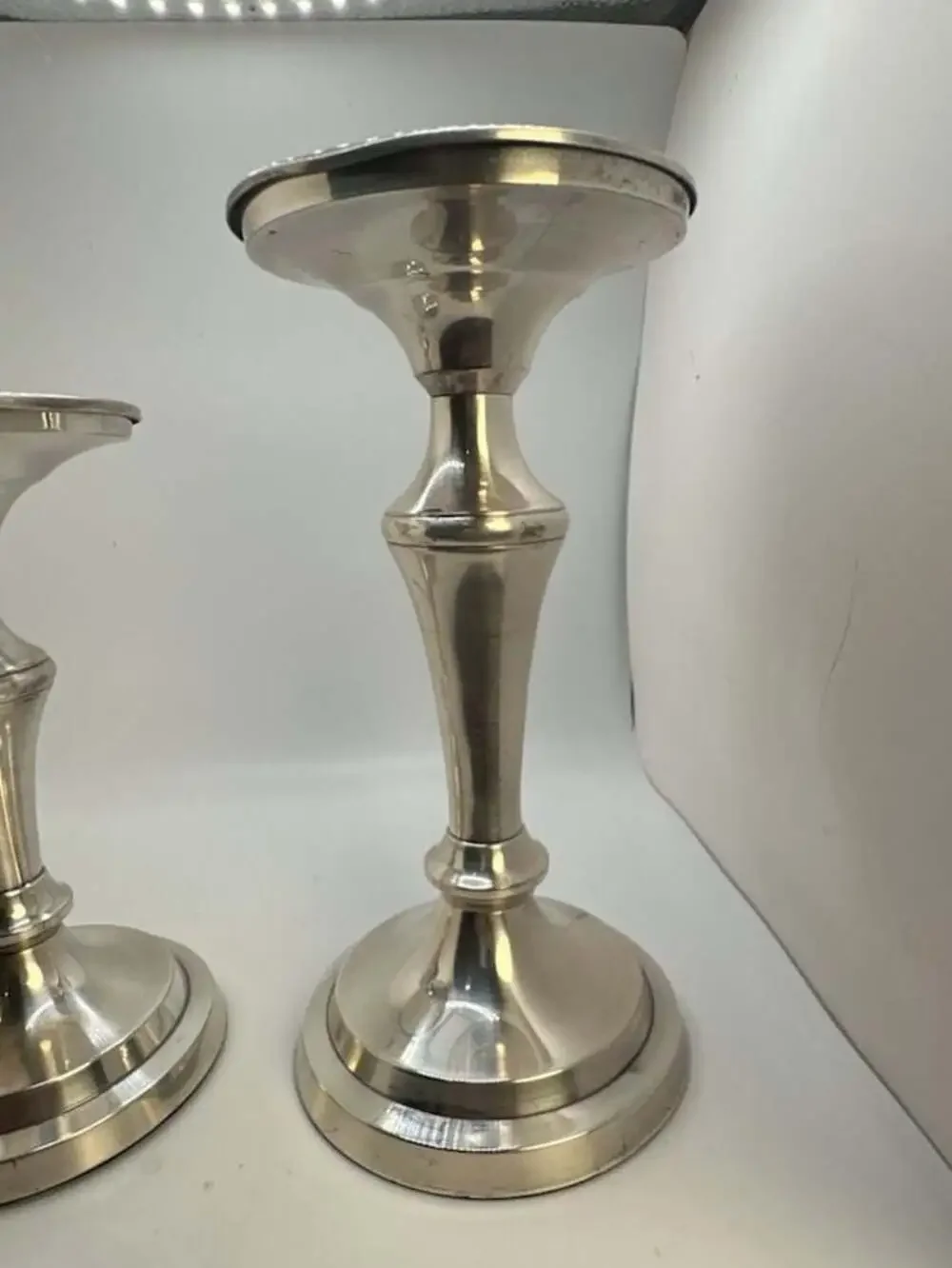 Restoration Hardware Silver Plated Candlestick Holders Set of 2